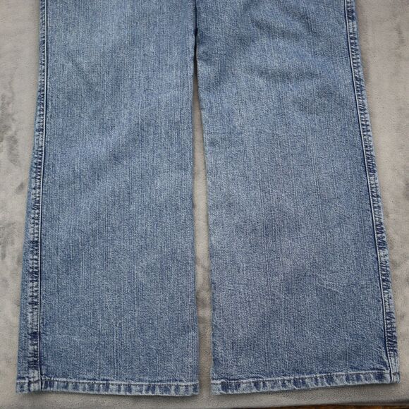Calvin Klein Jeans Pants Womens 14 Blue Denim Flat Front Pockets High Rise - Picture 13 of 16